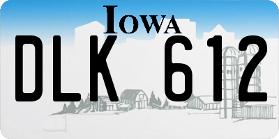 IA license plate DLK612