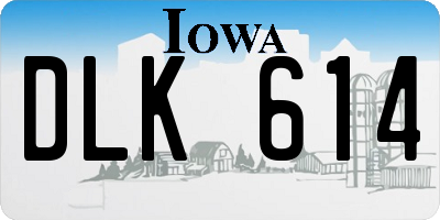 IA license plate DLK614