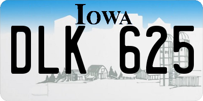 IA license plate DLK625