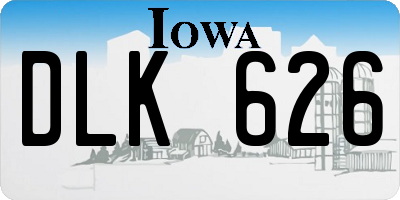 IA license plate DLK626