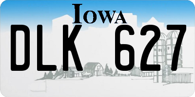 IA license plate DLK627