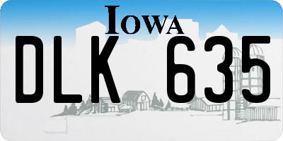 IA license plate DLK635