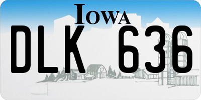 IA license plate DLK636