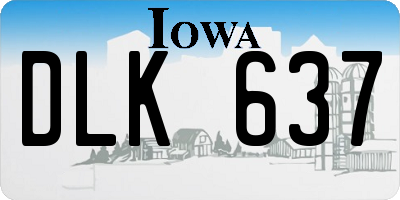 IA license plate DLK637