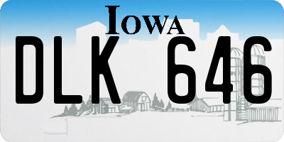 IA license plate DLK646