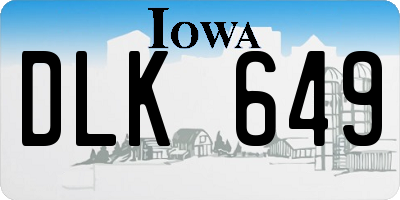 IA license plate DLK649