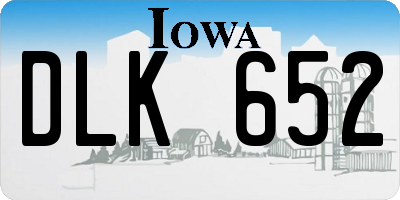 IA license plate DLK652