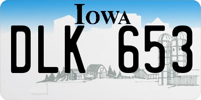 IA license plate DLK653