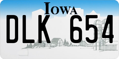 IA license plate DLK654
