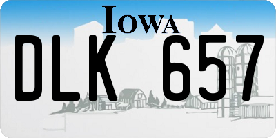 IA license plate DLK657
