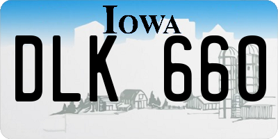 IA license plate DLK660