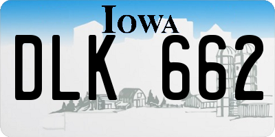 IA license plate DLK662