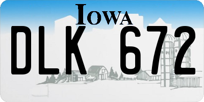 IA license plate DLK672