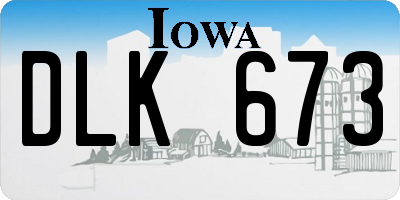 IA license plate DLK673