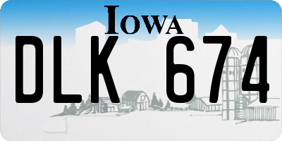 IA license plate DLK674