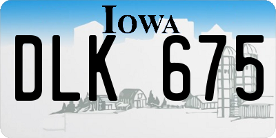 IA license plate DLK675