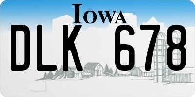 IA license plate DLK678