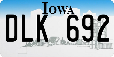 IA license plate DLK692