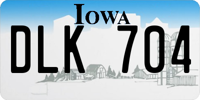 IA license plate DLK704