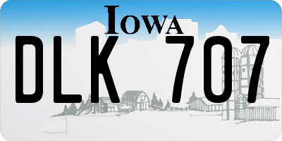 IA license plate DLK707