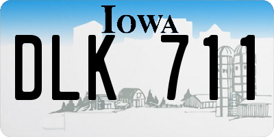 IA license plate DLK711