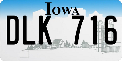 IA license plate DLK716