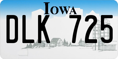 IA license plate DLK725