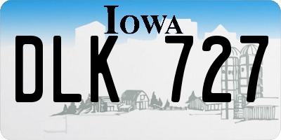 IA license plate DLK727