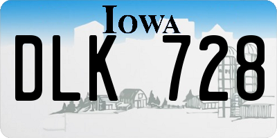 IA license plate DLK728