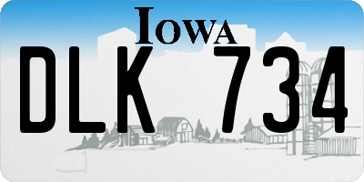 IA license plate DLK734