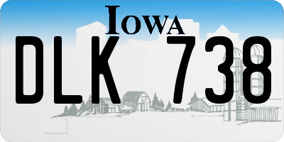 IA license plate DLK738