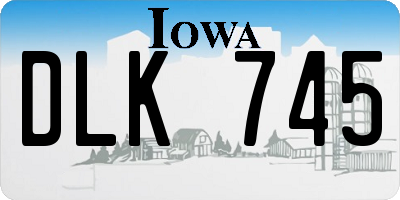 IA license plate DLK745