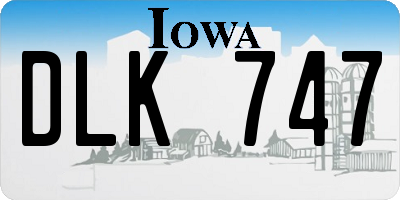 IA license plate DLK747