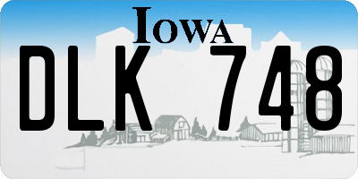 IA license plate DLK748