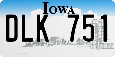 IA license plate DLK751