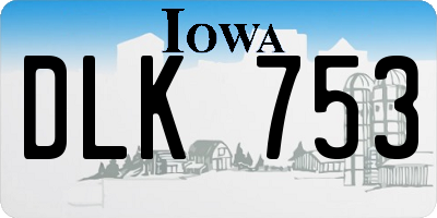 IA license plate DLK753