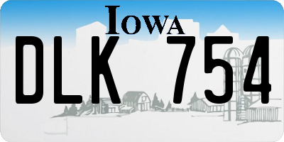 IA license plate DLK754