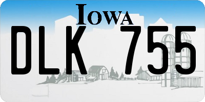 IA license plate DLK755