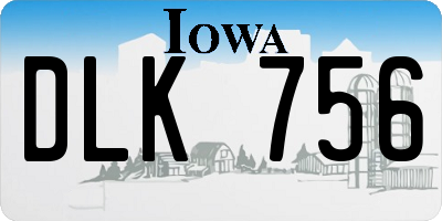 IA license plate DLK756