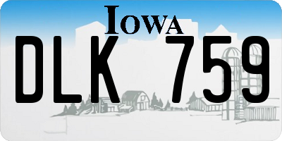IA license plate DLK759