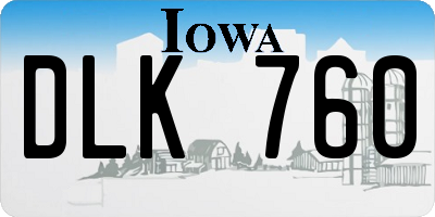 IA license plate DLK760