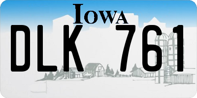 IA license plate DLK761