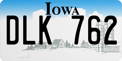 IA license plate DLK762