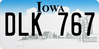 IA license plate DLK767