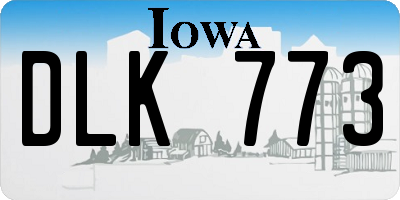 IA license plate DLK773