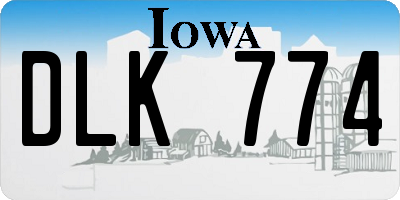 IA license plate DLK774