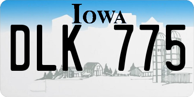 IA license plate DLK775