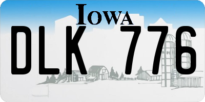 IA license plate DLK776