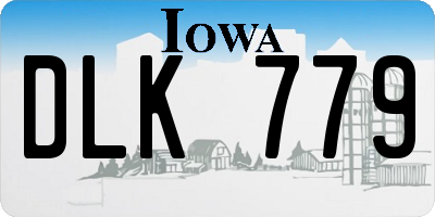 IA license plate DLK779