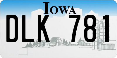 IA license plate DLK781